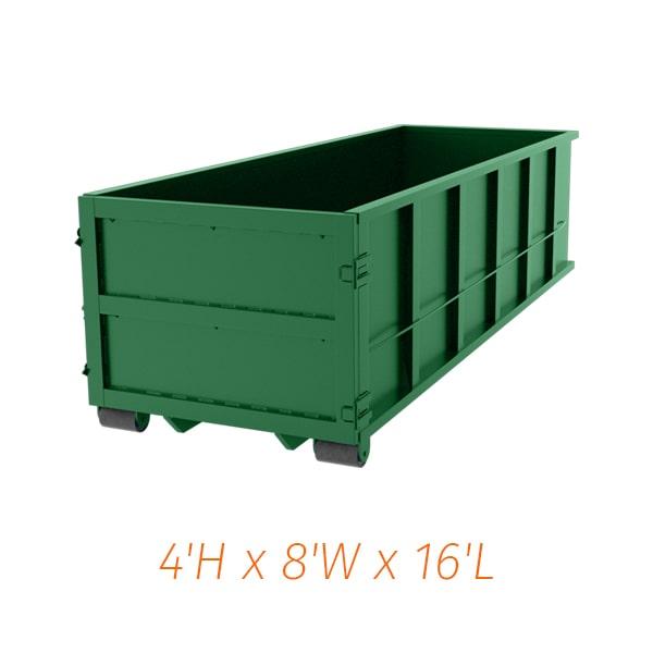 our fifteen-yard dumpsters can typically hold up to 4 tons of weight